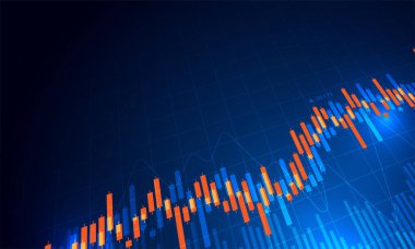 Finansal yatırım veya Ekonomik trendler için uygun grafik konseptinde borsa yatırım ticaret grafiği. Vektör illüstrasyon tasarımı