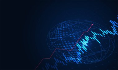 Finansal yatırım veya Ekonomik trendler için uygun grafik konseptinde borsa yatırım ticaret grafiği. Vektör illüstrasyon tasarımı