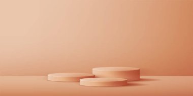 Ürün sunumu, markalaşma ve paketleme sunumu için kozmetik arka plan ve premium podyum görüntüsü. Arka planda gölgesi olan stüdyo sahnesi. vektör tasarımı