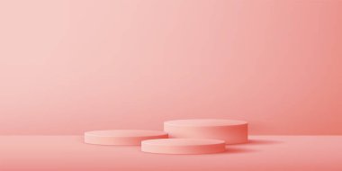 Ürün sunumu, markalaşma ve paketleme sunumu için kozmetik arka plan ve premium podyum görüntüsü. Arka planda gölgesi olan stüdyo sahnesi. vektör tasarımı