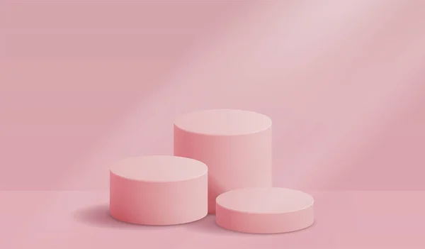 Fondo Rosa Cosmético Pantalla Podio Premium Para Presentación Productos Marca — Vector de stock