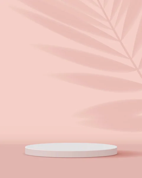 Kosmetische Pastellrosa Hintergrund Minimale Und Hochwertige Podiumständer Für Produktpräsentation Branding — Stockvektor