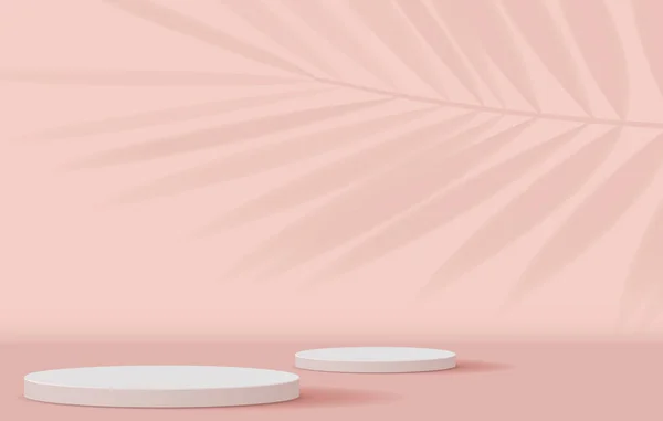 Cosmetische Pastel Roze Achtergrond Minimale Premium Podium Display Voor Productpresentatie — Stockvector