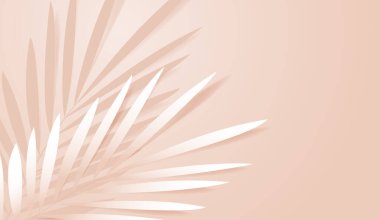 Kahverengi arka planda kozmetik ürünlerin markalaşması ve paketlenmesi için özel podyum. Stüdyo sahnesinin arka planında yaprak var. vektör tasarımı.