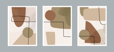 Duvar dekorasyonu, kartpostal ya da broşür kapağı tasarımı için farklı şekillere sahip soyut sanat geçmişi. Vektör tasarımı.