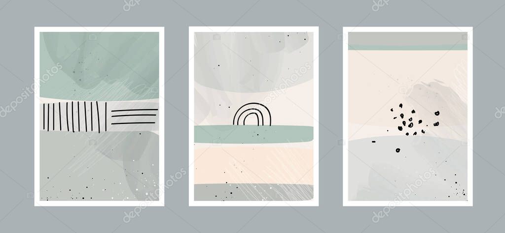 Abstract arts background with different shapes for wall decoration, postcard or brochure cover design. Vector design.