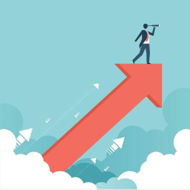 Büyümek için fırsat kolluyorlar. İş konsepti vektör tasarımı.