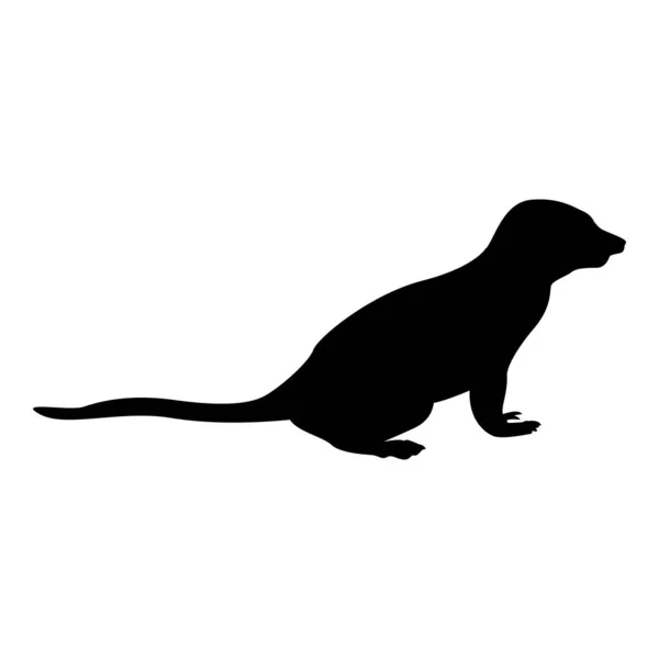 Silhouette Meerkat Pose Suricata Suricatta Black Color Vector Illustration Flat — Διανυσματικό Αρχείο