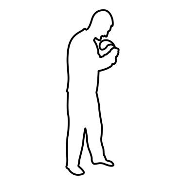 Ceza için kemeri olan kızgın bir adam aile kavramında şiddeti kötüye kullanma, aile içi sorunları şiddet mağdur erkek sosyal sorunları koca, insan zorbalığına karşı duygusal saldırganlık siyah renk vektör nefretini özetliyor.