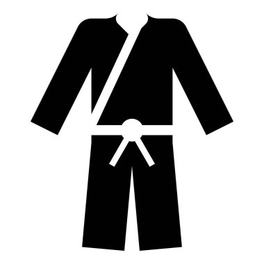 Spor Kimonosu Japonları simge siyah renk vektör illüstrasyonu düz görüntü