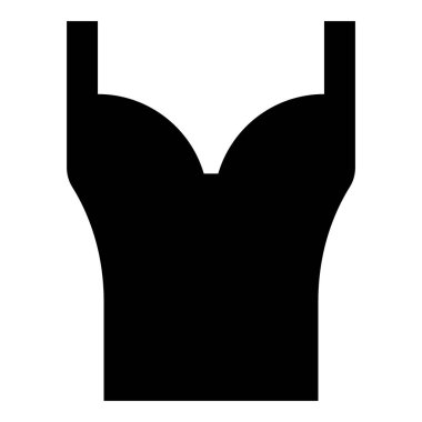 Korse Gövdesi kadın kıyafetleri İç çamaşırı simgesi siyah renk vektör illüstrasyonu düz resim