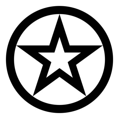 Daire simgesindeki yıldız siyah renk vektör illüstrasyonuName