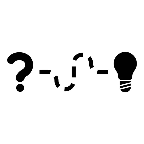 Концепція Пошуку Вирішення Проблеми Питання Шлях Лампи Пошук Іконок Інновацій — стоковий вектор