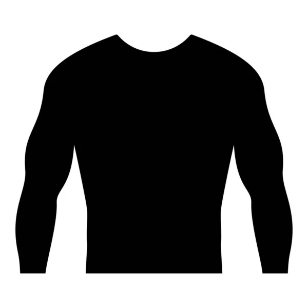 Rashguard Long Sleeves Top Ikona Czarny Kolor Wektor Ilustracja Płaski — Wektor stockowy