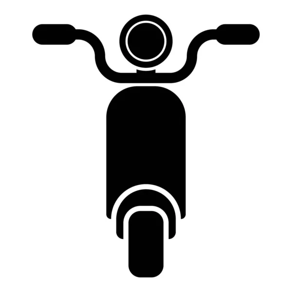 Moped Scooter Motocicleta Ícone Bicicleta Elétrica Cor Preta Vetor Ilustração — Vetor de Stock