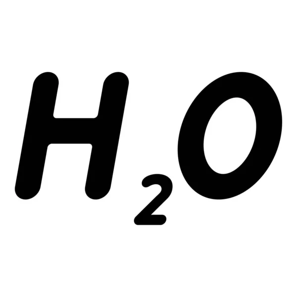 Kémiai Képlet H2O Vízi Ikon Fekete Színű Vektor Illusztráció Lapos — Stock Vector
