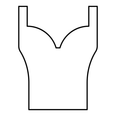 Korse gövdesi kadın kıyafetleri İç çamaşırı dış hatları simge siyah renk vektör illüstrasyon düz resim