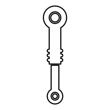 Emici süspansiyon dış hatları simge siyah renk vektör illüstrasyonu düz resim