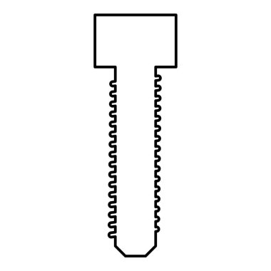 Cıvata Dag dış hatları simge siyah renk vektör illüstrasyon düz resim