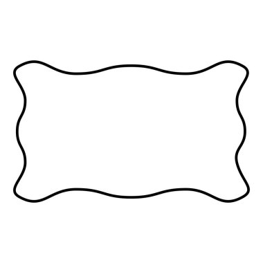 Dikdörtgen pankart düzeni şekil uygulama posteri Boş model model şablon dış hatları simge siyah renk çizimi düz resim