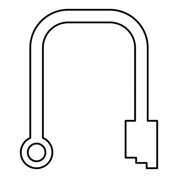 Şube Borusu Dış Hatları Simge Siyah Renk Vektör Illüstrasyonu Düz — Stok Vektör