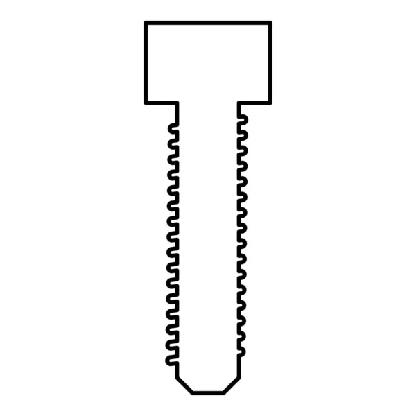 Schraubbolzen Dag Kontur Umriss Symbol Schwarze Farbe Vektor Illustration Flachen — Stockvektor