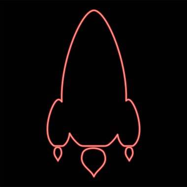 Neon roketi kırmızı renk vektör illüstrasyonuName