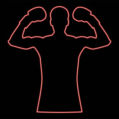 Neon boksörü kırmızı renk vektör illüstrasyonuName