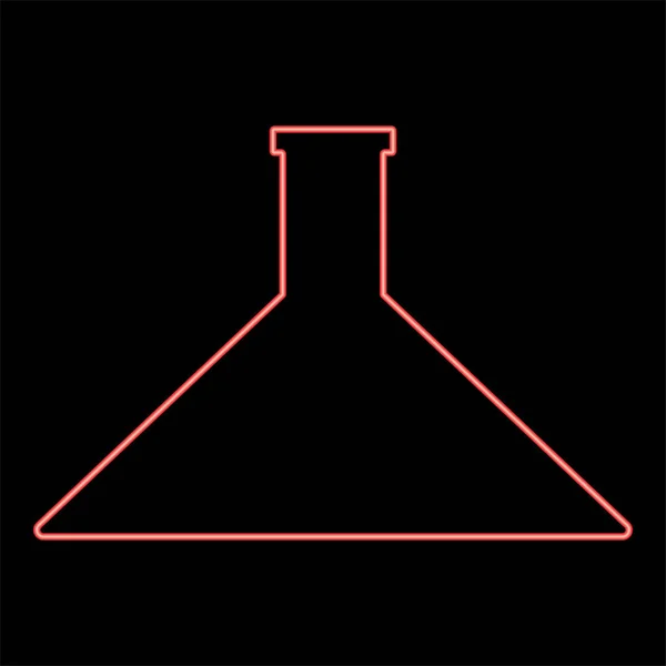 Neon Lombik Piros Színű Vektor Illusztráció Lapos Stílusú Fénykép — Stock Vector