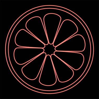 Neon limon dilimi kırmızı renk vektör illüstrasyonuName
