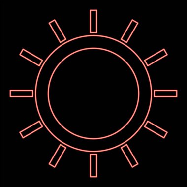Neon güneşi kırmızı renk vektör illüstrasyonuName