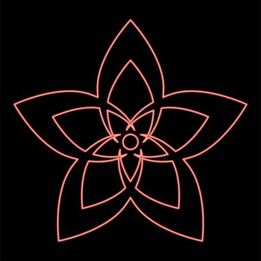 Neon çiçeği kırmızı renk vektör illüstrasyonuName