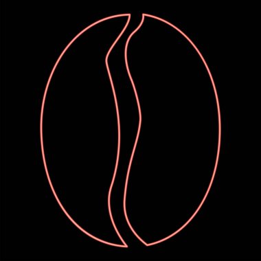 Neon kahve fasülyesi kırmızı renk vektör illüstrasyonuName