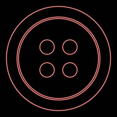 Neon giysi düğmesi kırmızı renk vektör illüstrasyonuName