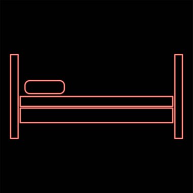 Neon yatak kırmızı renk vektör illüstrasyonuName