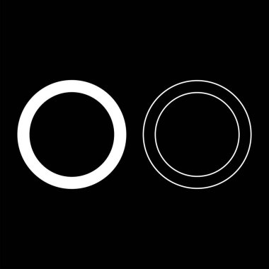 Lastik conta Grommet sızdıran o-ring Reten simgesi beyaz renk çizimi düz resim