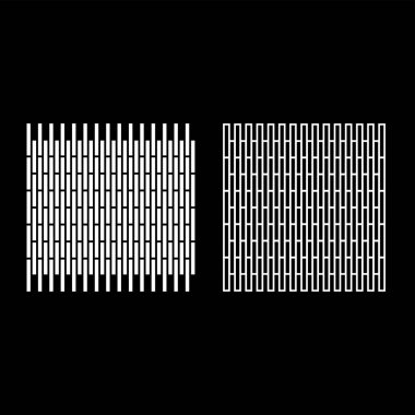 Tahta parke simgesini laminate beyaz renk çizimi düz resim kümesi