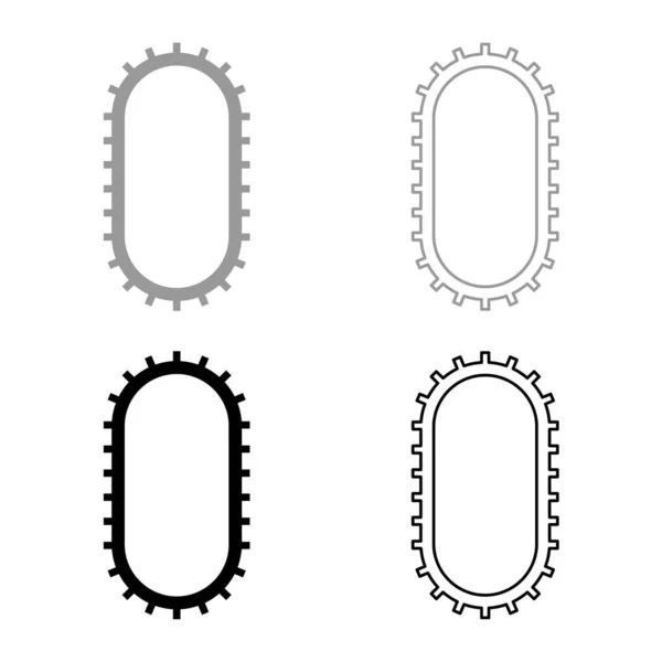 Correa Para Lavadora Motor Cambelt Shootless Cinturón Conjunto Icono Gris — Archivo Imágenes Vectoriales