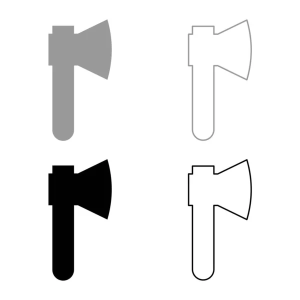 Axt Set Symbol Grau Schwarz Farbvektor Illustration Flachen Stil Einfaches — Stockvektor