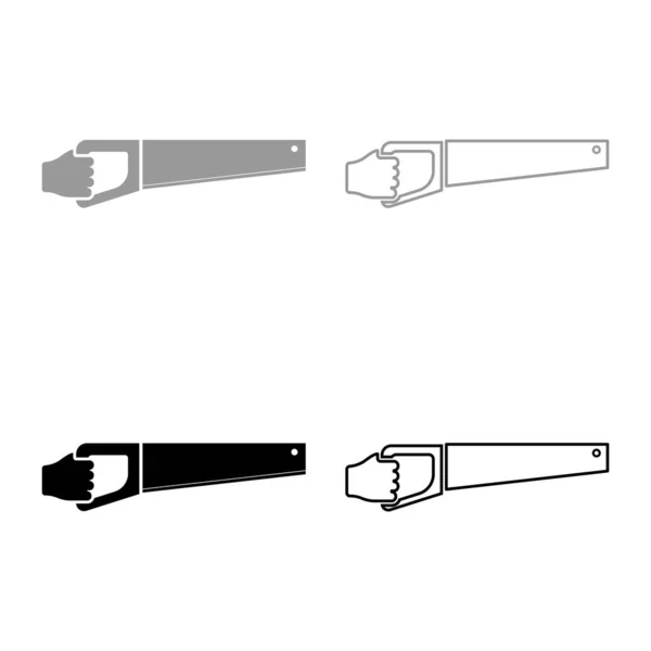 Sierra Madera Herramienta Mano Uso Brazo Para Cortar Símbolo Madera — Vector de stock