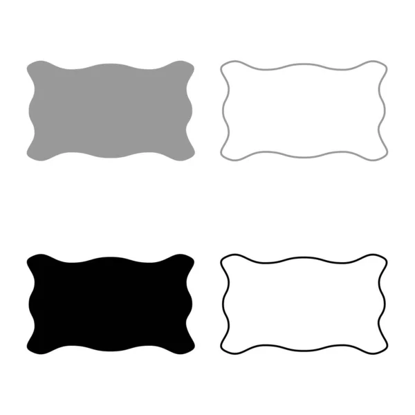 Ορθογώνια Διάταξη Banner Κύμα Σχήμα Πλαίσιο Αφίσα Εφαρμογή Κενό Μακιγιάρισμα — Διανυσματικό Αρχείο