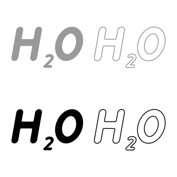 Химическая Формула H2O Вода Набор Значок Серый Черный Цвет Вектор — стоковый вектор