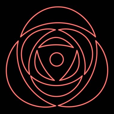 Neon gülü kırmızı renk vektör illüstrasyonuName