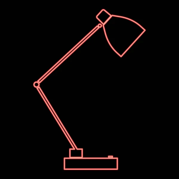 Neon Lámpa Piros Színű Vektor Illusztráció Lapos Stílusú Fénykép — Stock Vector