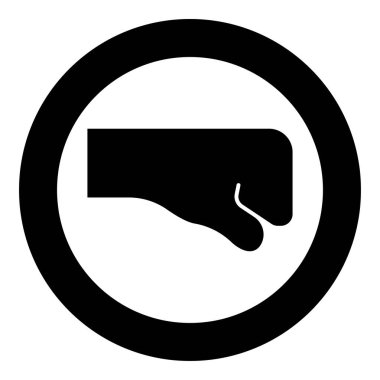 Çemberdeki ilk simge siyah renk vektör illüstrasyonu katı ana hat biçimi basit resim