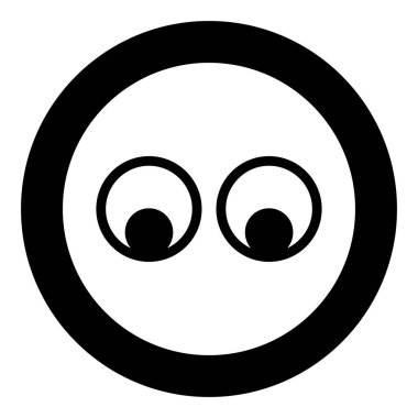 Gözler Konsept İki çift göz görünümü simgesi yuvarlak siyah renk çizimi katı dış hat biçimi basit resim