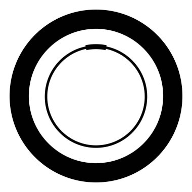 Boru hattı için sınırlandırılmış bağlantıya sahip kamp. Boru simgesi için yuvarlak siyah renk vektör illüstrasyonu basit taslak biçimi için perhiz.