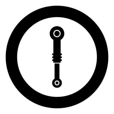 Emici süspansiyon simgesini yuvarlak siyah renk vektör illüstrasyonu katı dış hat biçimi basit bir resimde göster