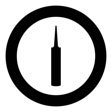 Silicone Poliüretan köpük simgesi dairesel yuvarlak siyah renk vektör ilüstrasyonu katı dış hat biçimi basit resim