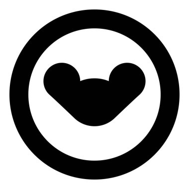 Kanat fındıkları kelebek el sıkma kadın vida Hardware simgesi yuvarlak siyah renk çizimi katı dış hat biçimi basit resim